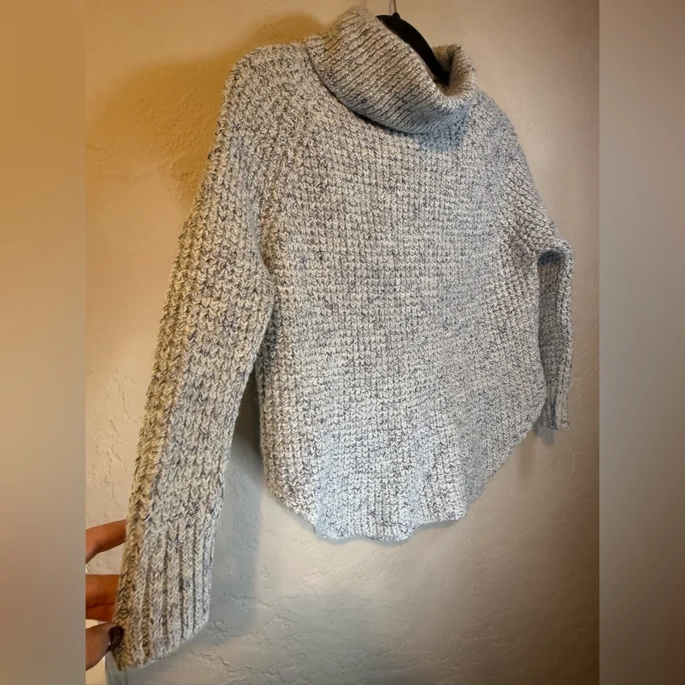Free People Dylan Tweedy Pullover Heathered blue grey Size XL wool